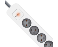 QOLTEC Listwa zasilająca - 4 gniazda, 1.8m, biało-szara 50295 - 1122528 - zdjęcie 4